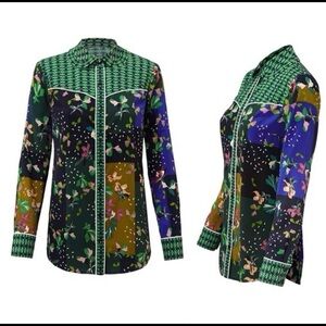 Cabi Bronco Patchwork Western Blouse